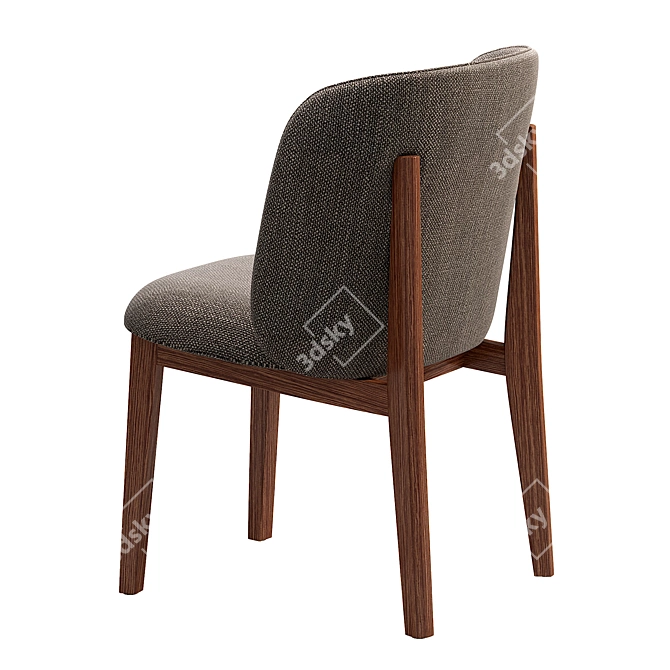 Abrey Walnut Chair - Elegant and Comfortable 3D model image 4