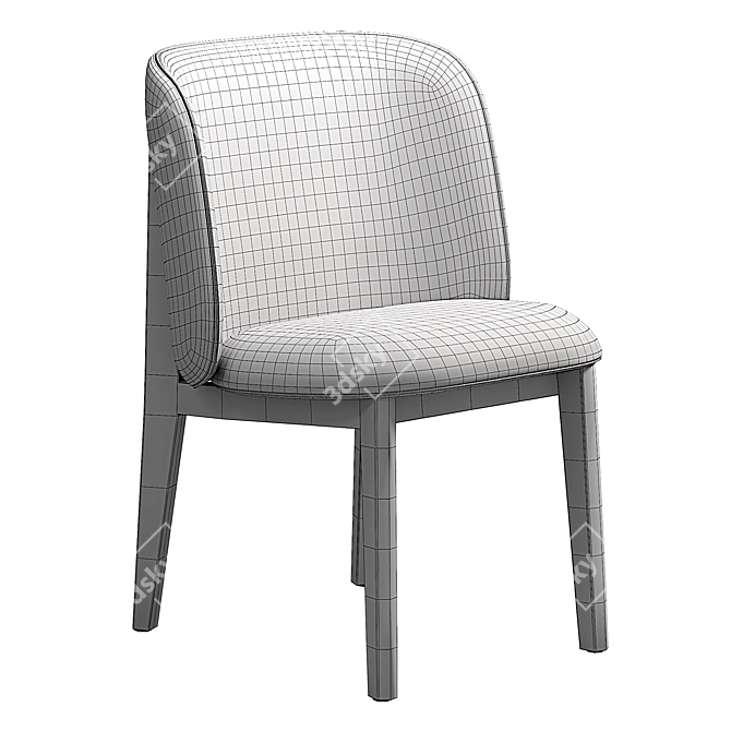 Abrey Walnut Chair - Elegant and Comfortable 3D model image 6