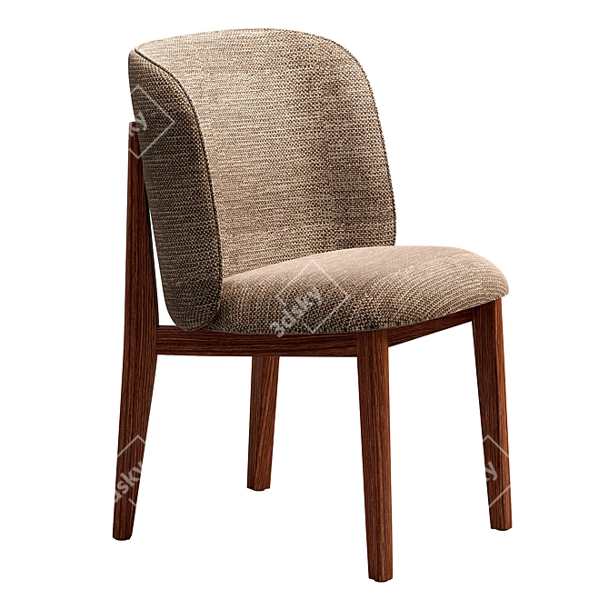 Abrey Walnut Chair - Elegant and Comfortable 3D model image 7