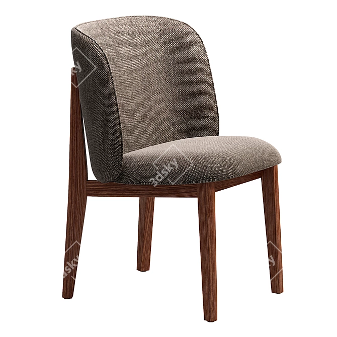 Abrey Walnut Chair - Elegant and Comfortable 3D model image 9