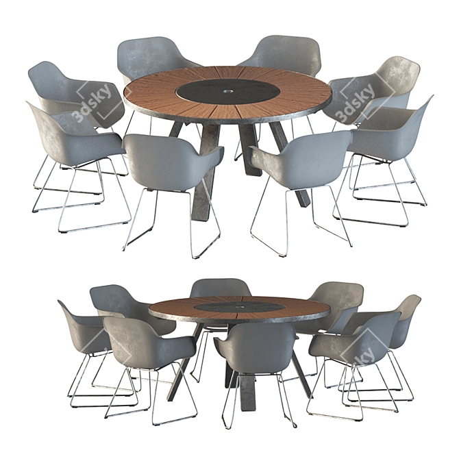 Pantagruel Wood-Metal Table 3D model image 2