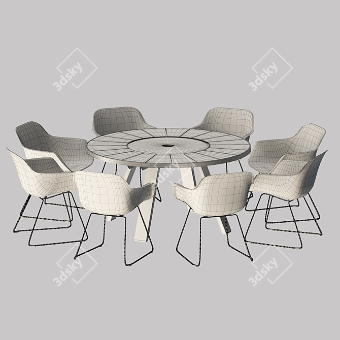 Pantagruel Wood-Metal Table 3D model image 4