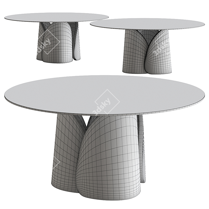 Petalo Round Table: Elegant Design for Modern Living 3D model image 2