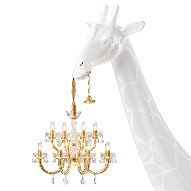 Quirky Giraffe Love Wall Light 3D model image 4