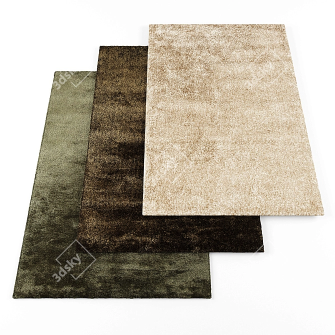 High-resolution Random Set of 5 Rugs 3D model image 1