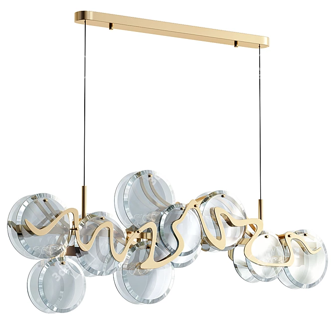 Sleek Modern Hanging Lamp 3D model image 1