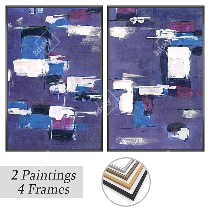 Elegant Frame Set with Stunning Artwork 3D model image 1