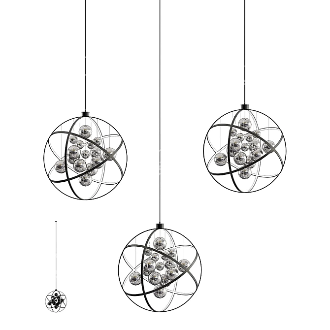 Orbita-Sphere Pendant Light: Modern Lighting Fixture 3D model image 1