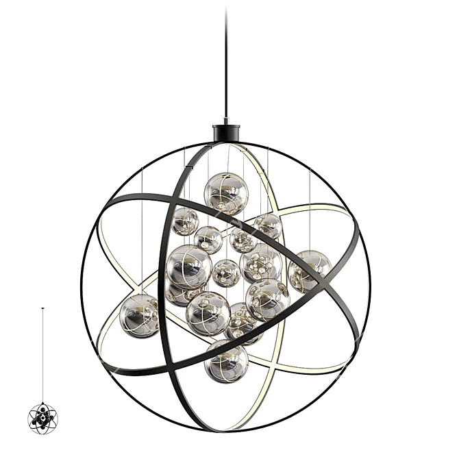 Orbita-Sphere Pendant Light: Modern Lighting Fixture 3D model image 2