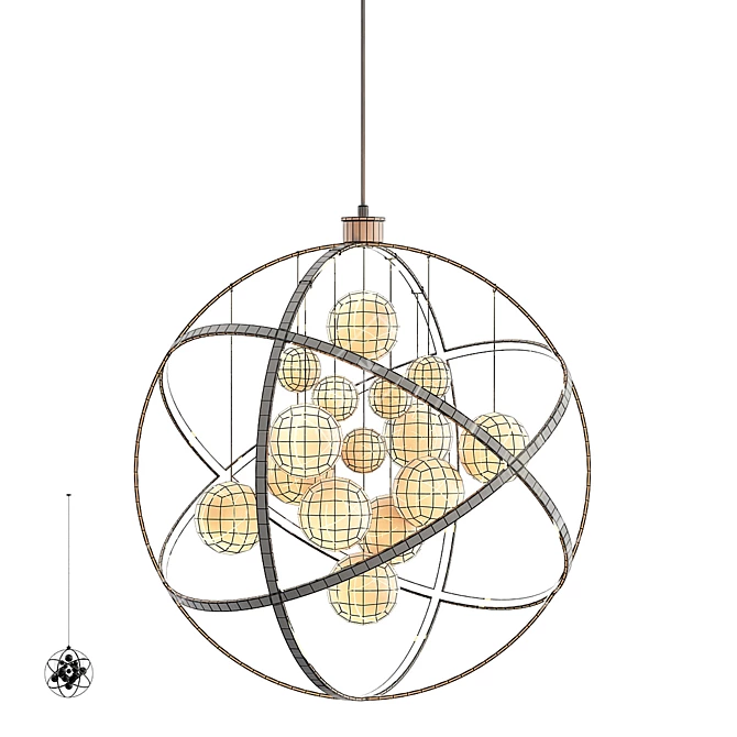 Orbita-Sphere Pendant Light: Modern Lighting Fixture 3D model image 3