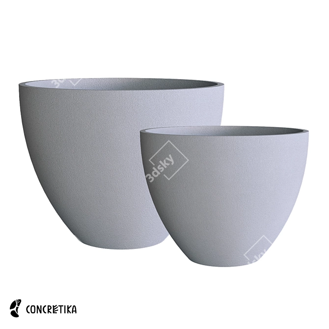 Modern Concrete Planters: Classic UPON Collection 3D model image 1