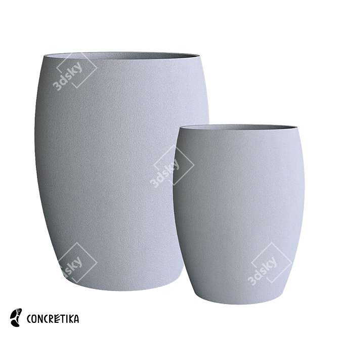 Concretika Oval Classic Planters 3D model image 1