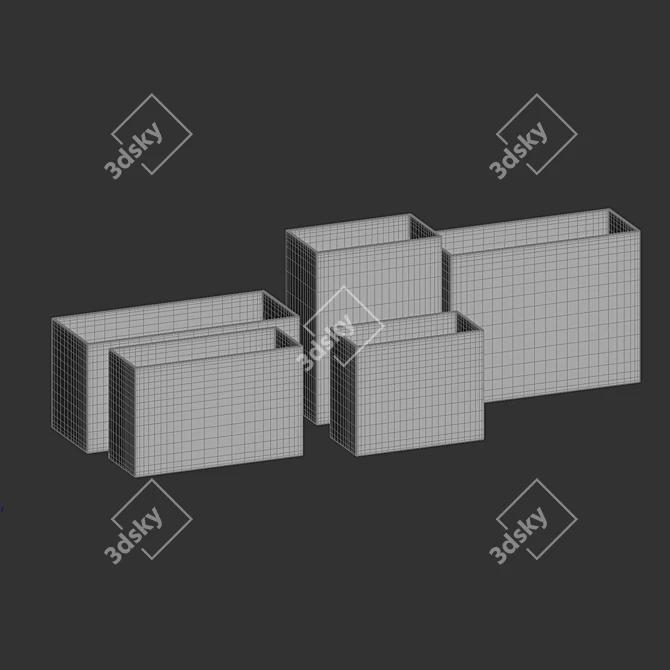 Classic Divider Planter Collection 3D model image 3