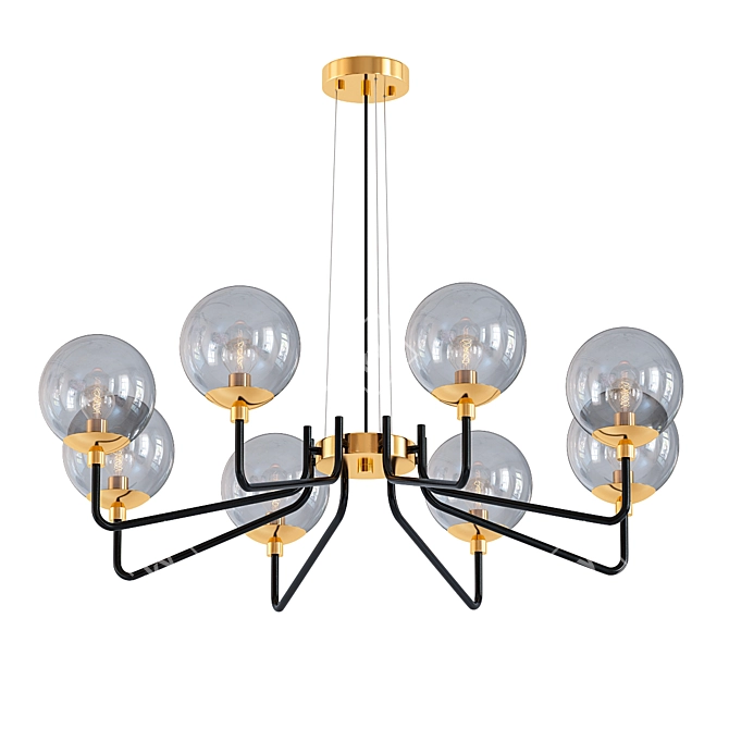 Benigno Golden Metal and Glass Chandelier 3D model image 1