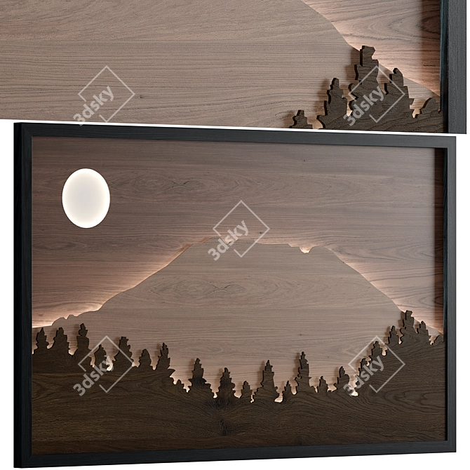 Rustic Wooden Frame 3D model image 1