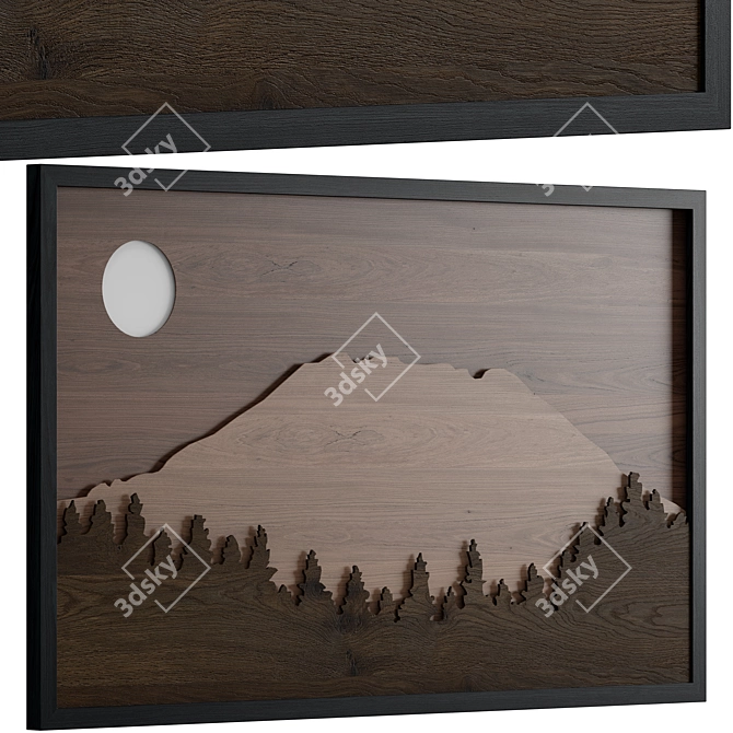 Rustic Wooden Frame 3D model image 2