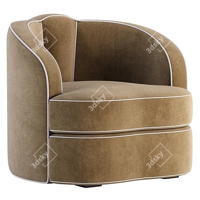 Elegant Velvet Armchair: Munna's Josephine 3D model image 2