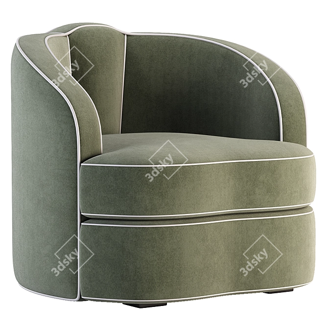 Elegant Velvet Armchair: Munna's Josephine 3D model image 3