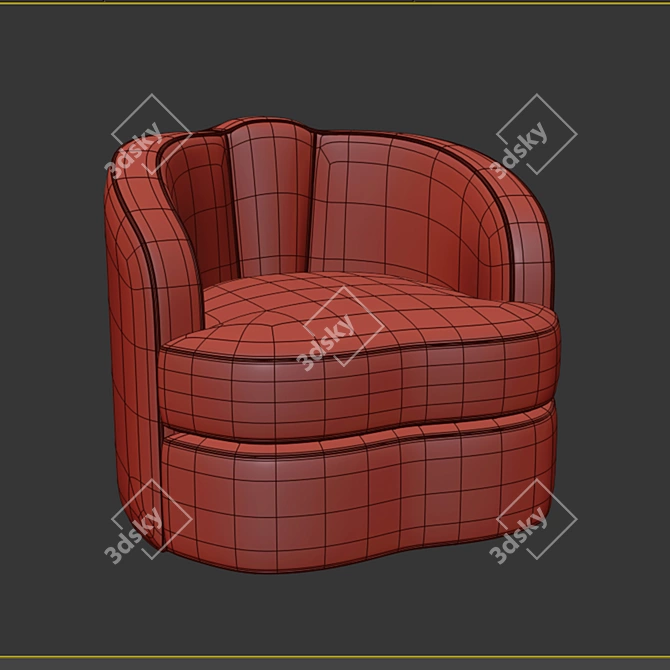 Elegant Velvet Armchair: Munna's Josephine 3D model image 4