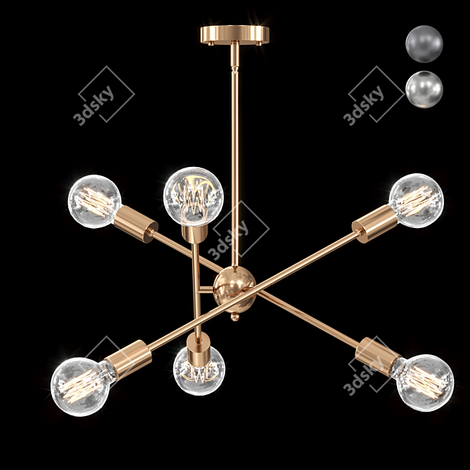 Sleek Sputnik Chandelier - Modern Illumination 3D model image 1