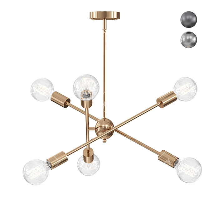 Sleek Sputnik Chandelier - Modern Illumination 3D model image 3