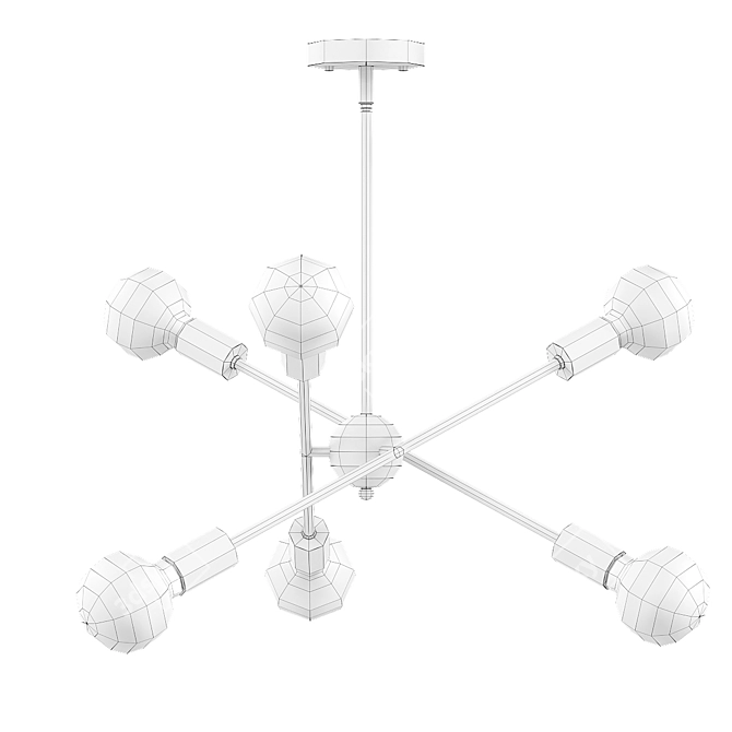 Sleek Sputnik Chandelier - Modern Illumination 3D model image 4