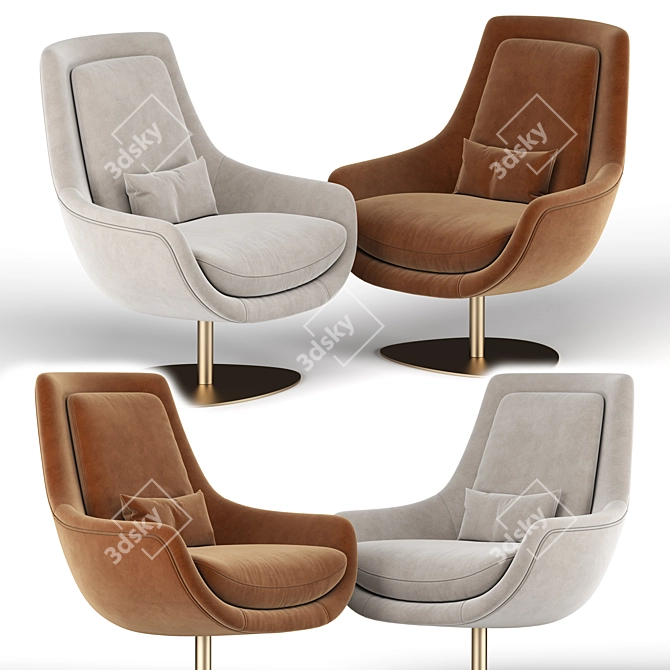 Modern Elba Armchair: Sleek Design, Maximum Comfort 3D model image 2