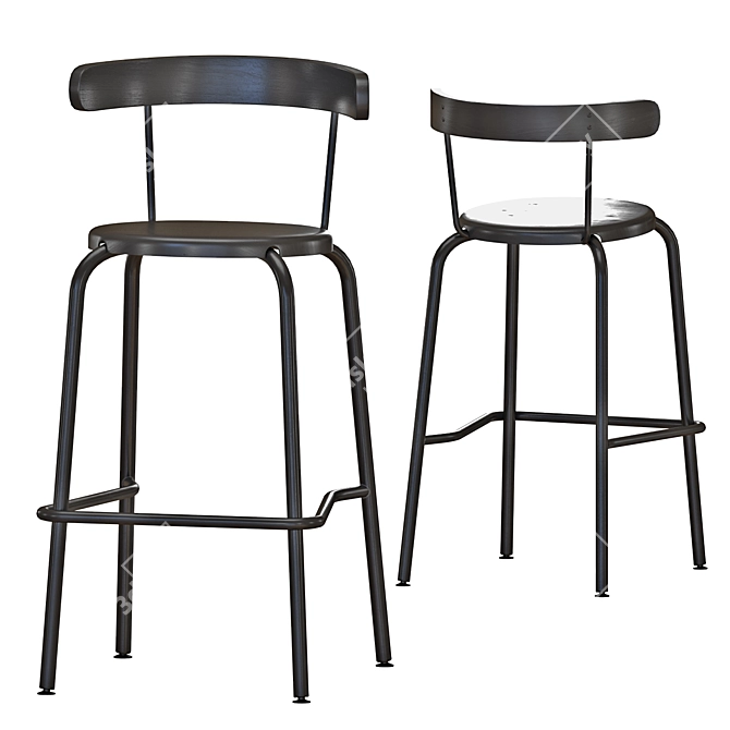 Modern Anthracite Bar Table Set 3D model image 3