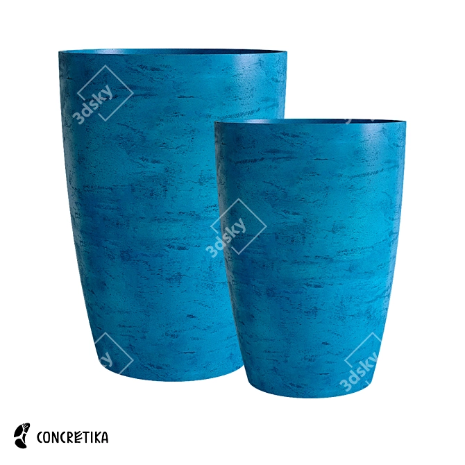 VERANDA Color: Stylish CONCRETIKA Planters Collection 3D model image 1