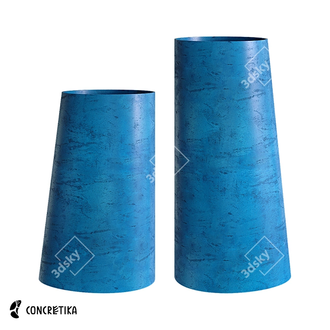 Concretika Duet Color Flowerpots 3D model image 1