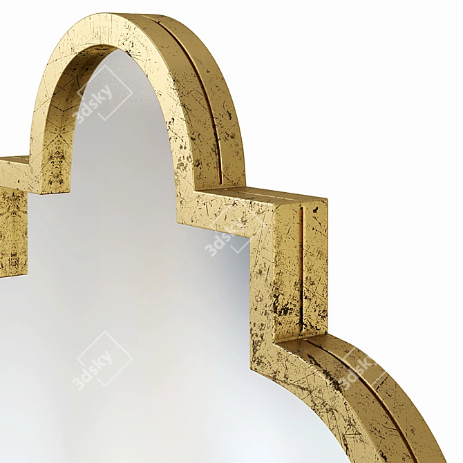 French Gold Quatrefoil Wall Mirror 3D model image 3