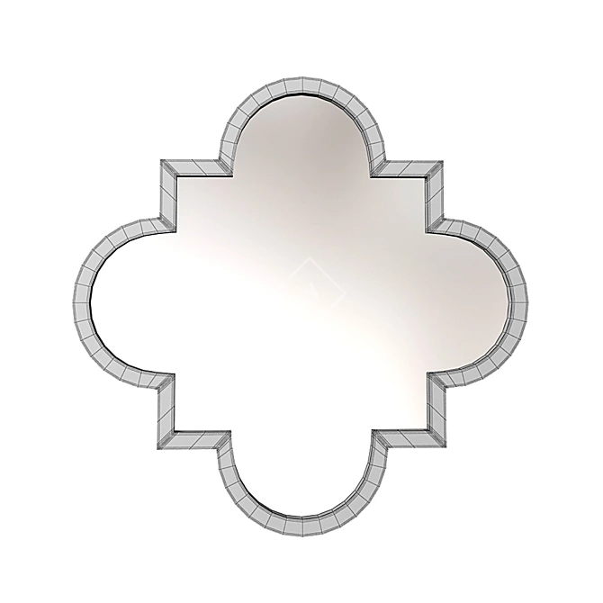 French Gold Quatrefoil Wall Mirror 3D model image 4