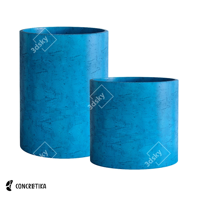 Color Om Collection: Concretika Cylinder Planters 3D model image 1