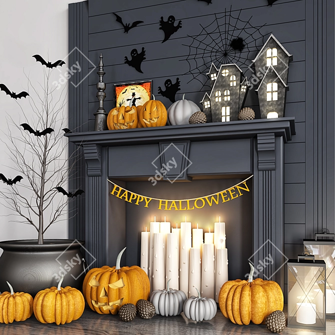 Spooky Halloween Decor Set 3D model image 2