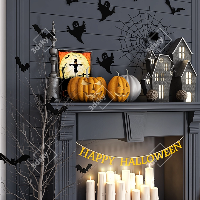 Spooky Halloween Decor Set 3D model image 4