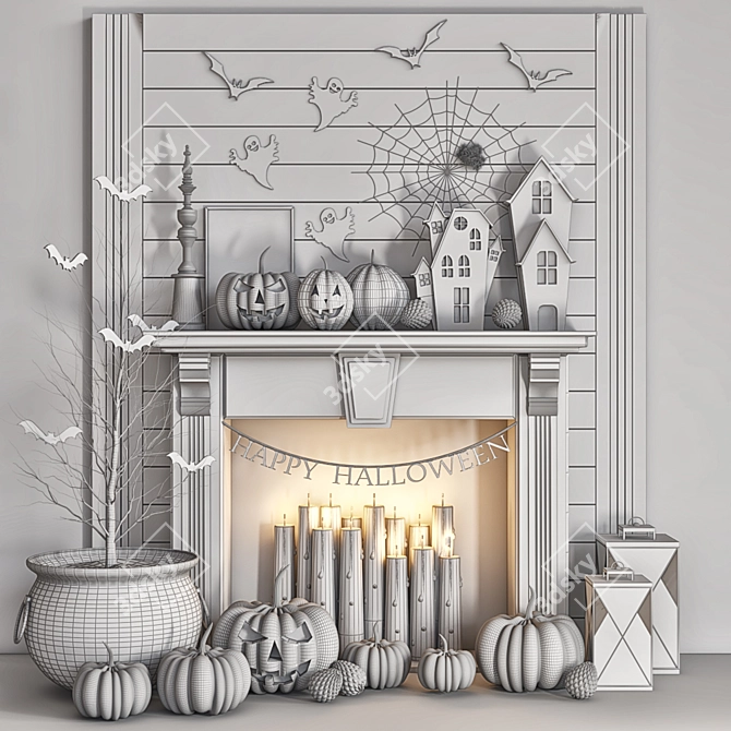 Spooky Halloween Decor Set 3D model image 6