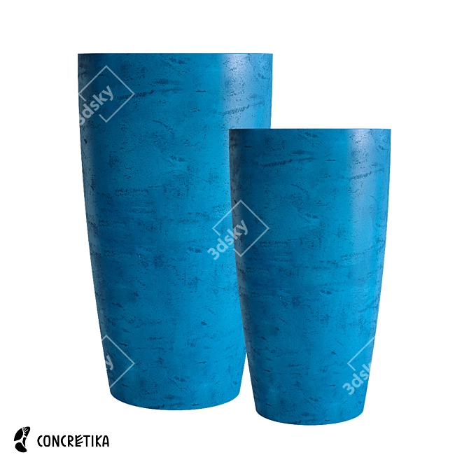 Concretika CONUS Color Collection: Stylish Planters in Various Sizes 3D model image 1