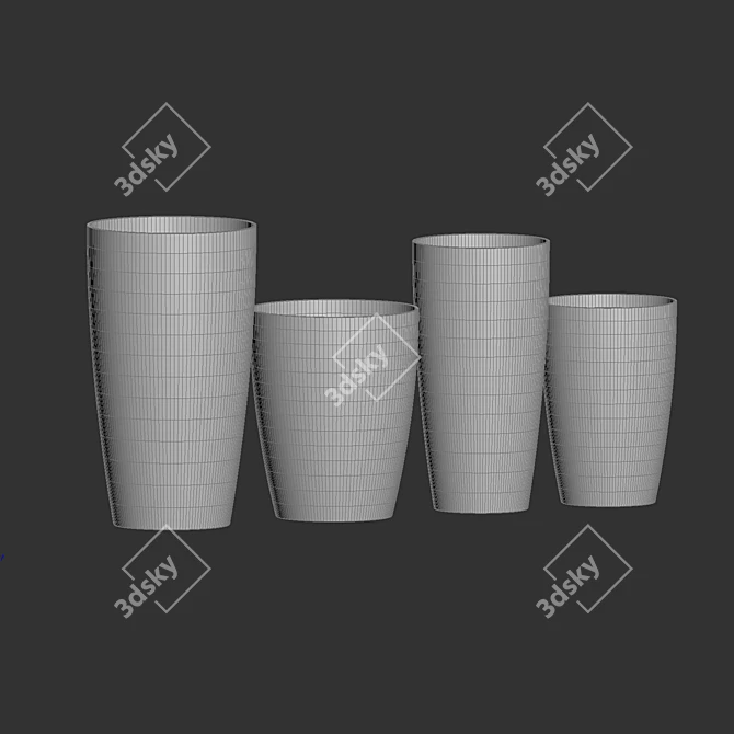 Concretika CONUS Color Collection: Stylish Planters in Various Sizes 3D model image 3