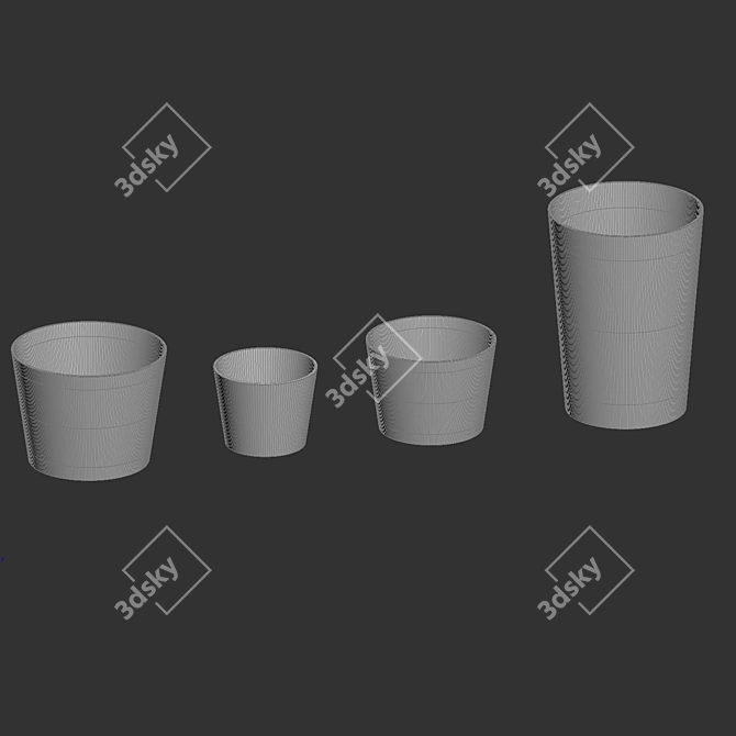 Title: Crater Color Collection: Stylish and Versatile Planters 3D model image 3