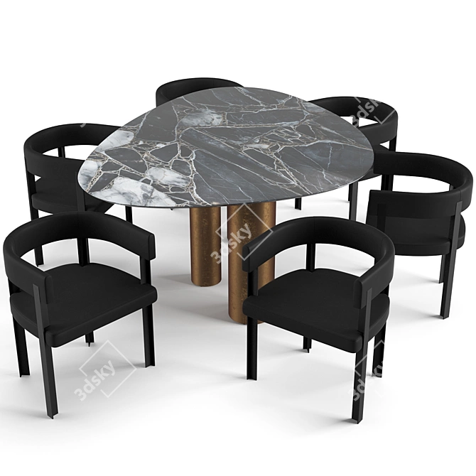 Elegant Baxter Dinning Set 3D model image 3