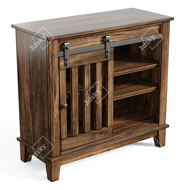 Rustic Farmhouse Accent Cabinet 3D model image 3