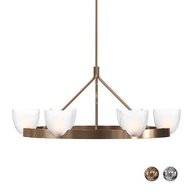 Elegant Carola Large Ring Chandelier 3D model image 1