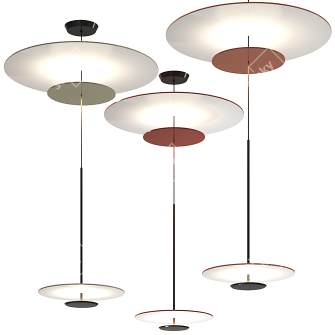 Modern Vibia Flat 5930 Pendant 3D model image 1