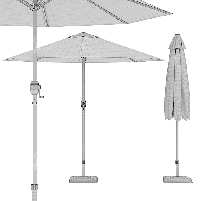 Illuminated Garden Umbrella 3D model image 7