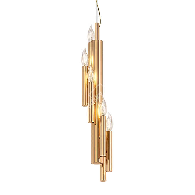 Brass Burnished Modern Pendant 3D model image 1