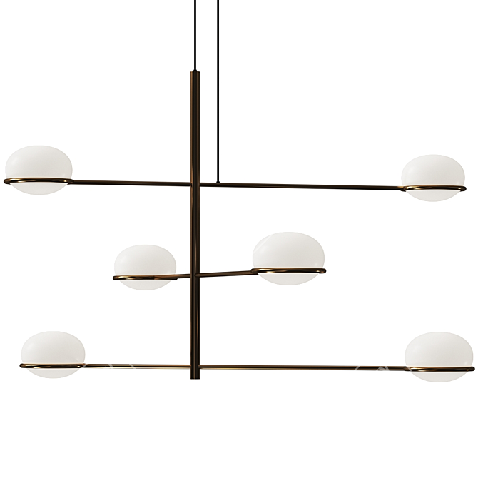 Elegant Coco Chandelier: LEDS C4 Pendant Lamp 3D model image 1