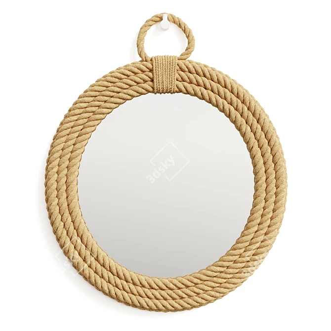 Nautical Woven Fiber Mirror 3D model image 2