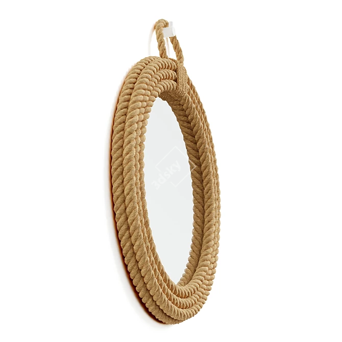 Nautical Woven Fiber Mirror 3D model image 4