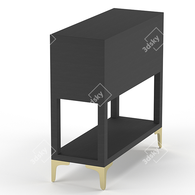 Black Console Chest of Drawers 3D model image 3