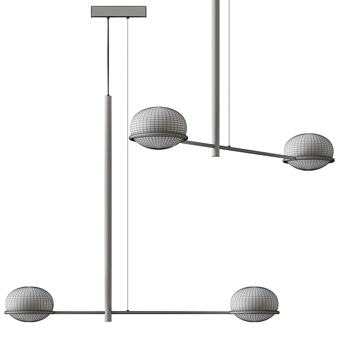 Coco Double Pendant Lamp - Sleek and Luxurious 3D model image 2